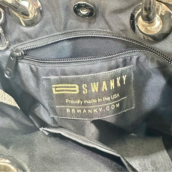 BSWANKY Sophie Python Convertible Backpack/Purse Gray w/silver accents_Like New - Picture 11 of 13